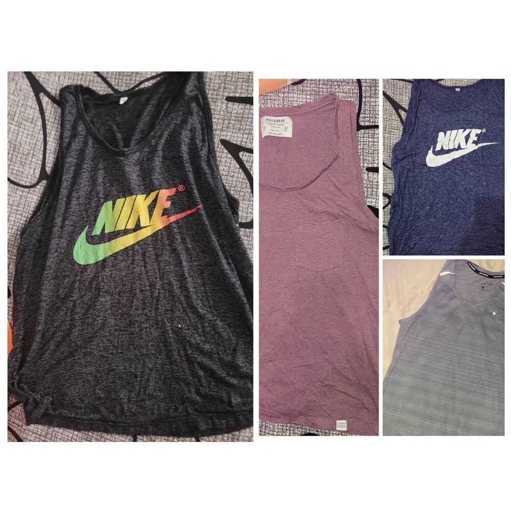 Mens nike and pull&bear muscle shirt bundle of 4
